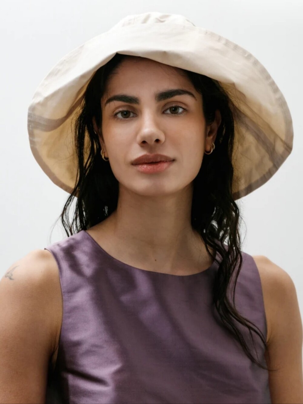 Cawley British Dry Oilskin Sunhat in Natural Wide Brimmed Summer Beach Cotton